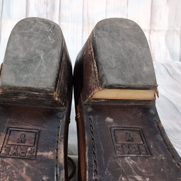 Frye Brown Leather Lace-Up Ankle Boots – Women’s Size 7.5M - Picture 10 of 11